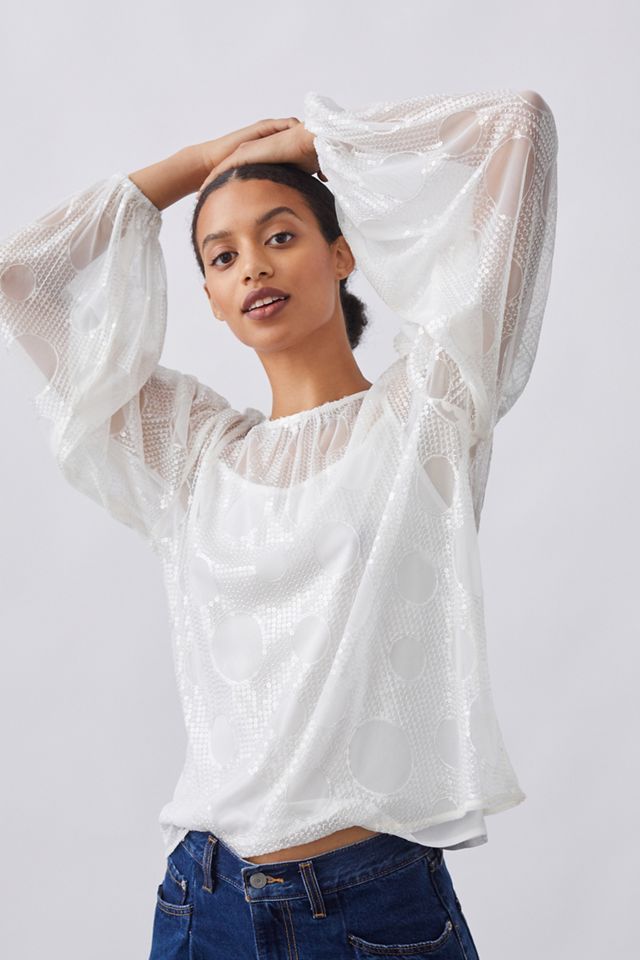 Eva Franco Sheer Sequined Blouse #2