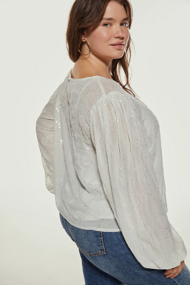 Eva Franco Sheer Sequined Blouse #8