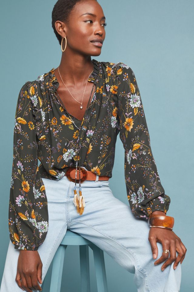 Floral Silk Blouse #1