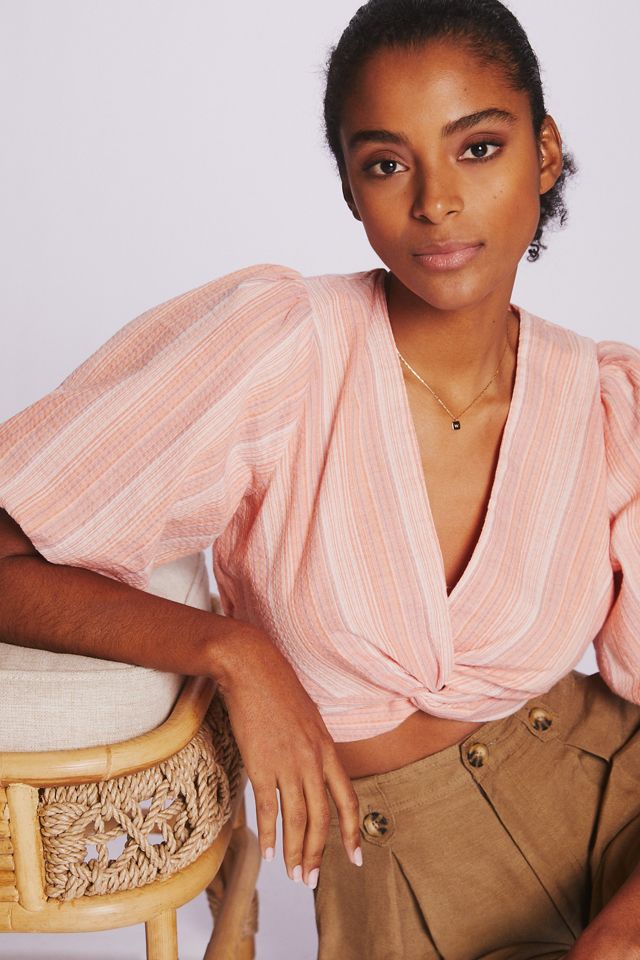 Dolan Left Coast Twist-Front Crop Top | Anthropologie