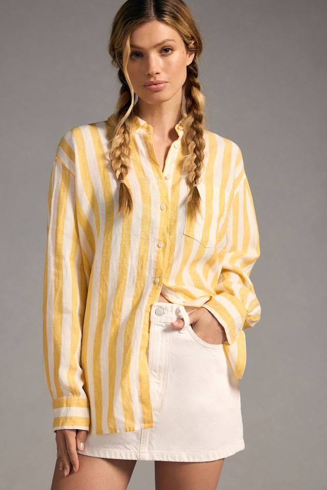 Birds of Paradis by Trovata Blake Oversized Boyfriend Shirt #3