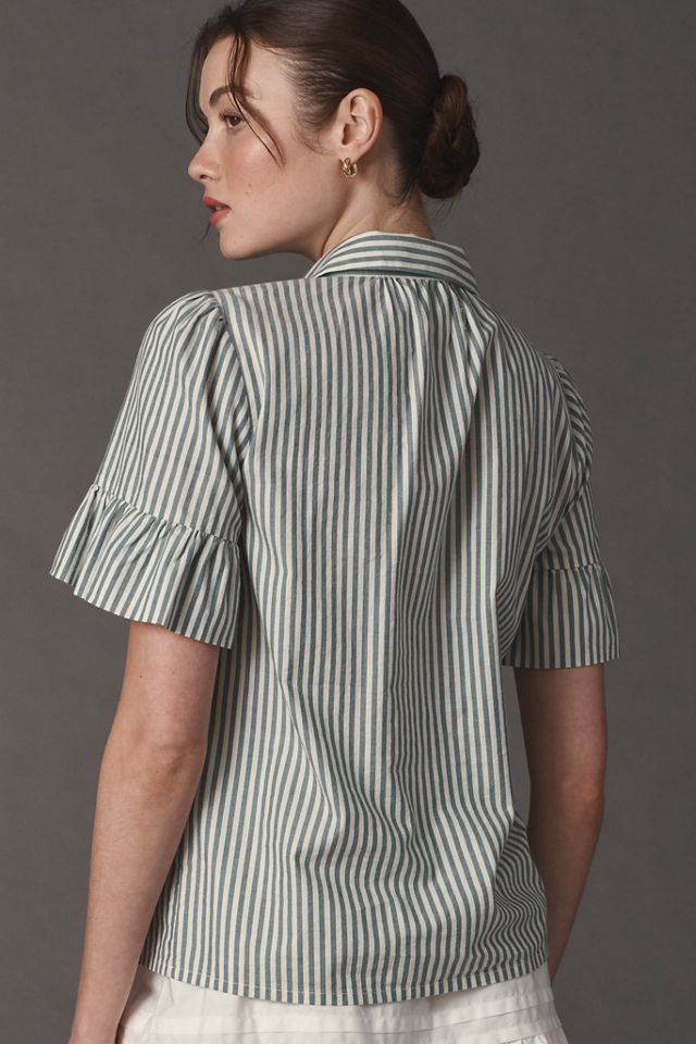 TROVATA Lena Short-Sleeve Collared Blouse #1
