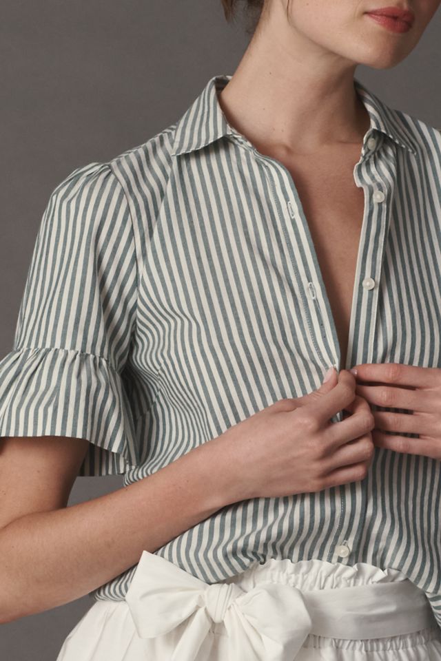 TROVATA Lena Short-Sleeve Collared Blouse #3