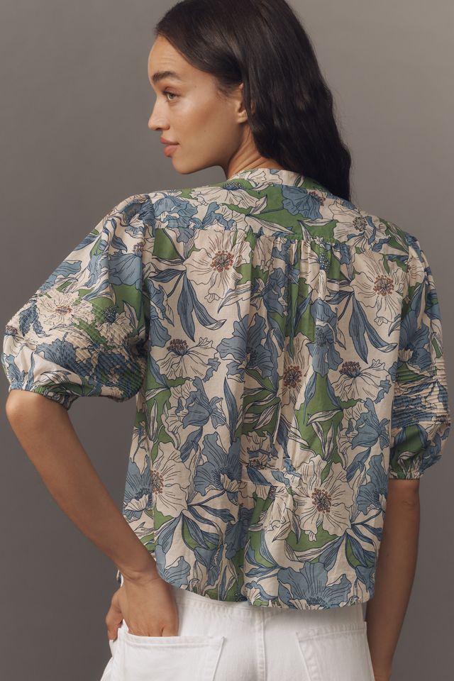 TROVATA Loren Short-Sleeve V-Neck Blouse #1