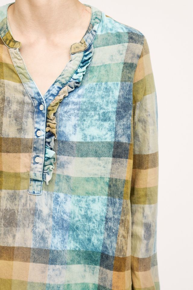 Ruffled Plaid Henley #2