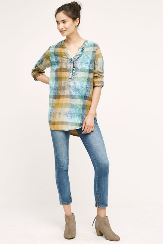 Ruffled Plaid Henley #3