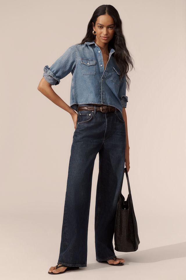 CITIZENS OF HUMANITY 　BABY SHAY シャツ Citizens of Humanity Baby Shay Crop Denim Buttondown Shirt