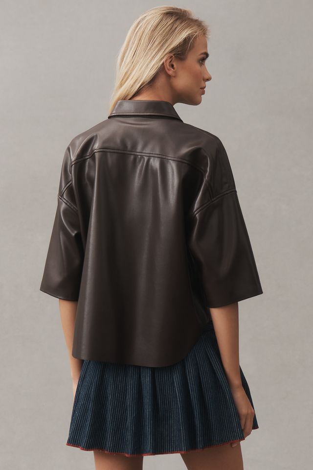 Citizens of Humanity Frances Cropped Cape Buttondown Shirt #1