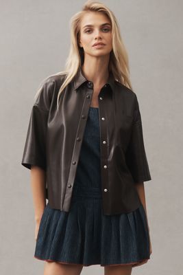 Citizens of Humanity Frances Cropped Cape Buttondown Shirt
