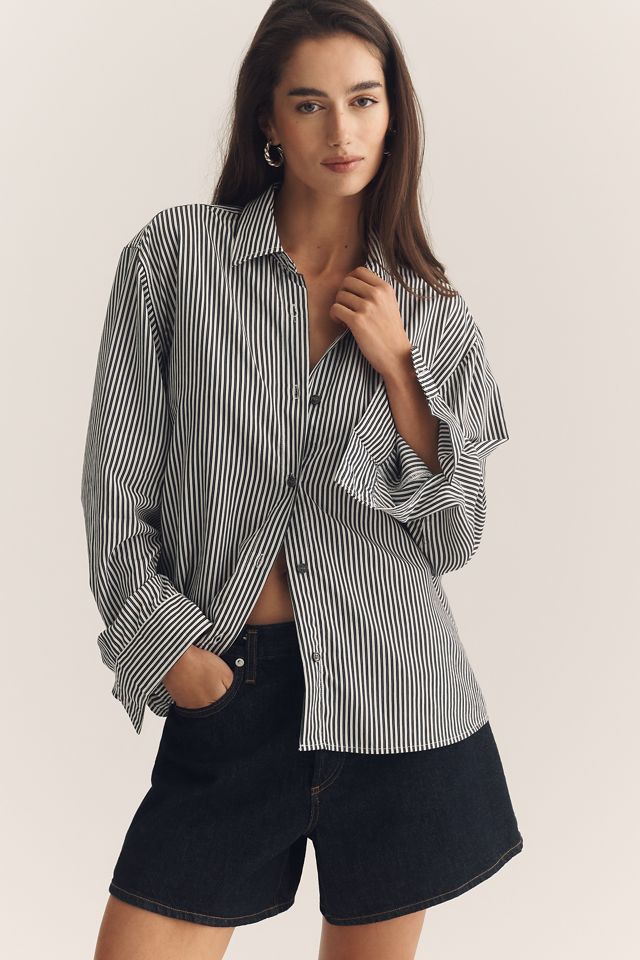 オハナ様オーダー(ys) AGOLDE Theo Open-Back Buttondown Shirt | Anthropologie