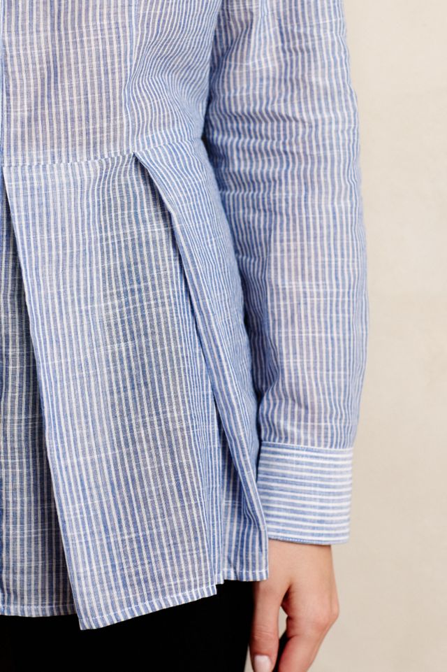 Pleated Peplum Buttondown #2