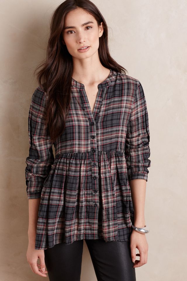 Plaid 2025 peplum shirt