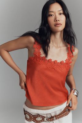 Blue Tassel Sleeveless Floral Top