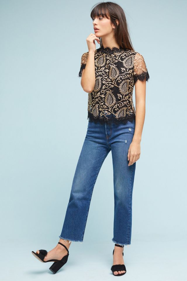 Joyce Metallic Lace Blouse #1