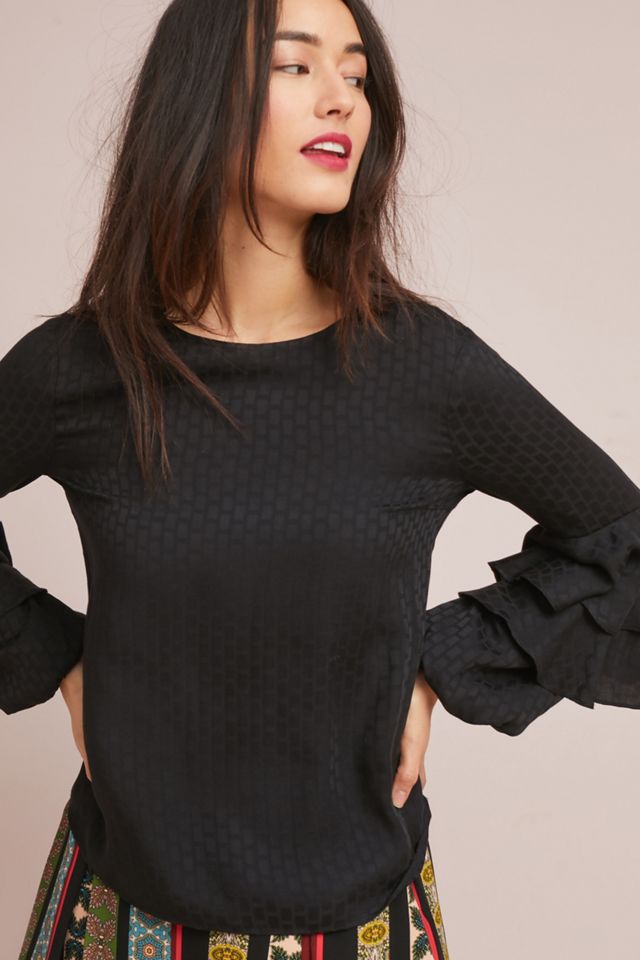 Gretchen Ruffle-Sleeve Blouse #2