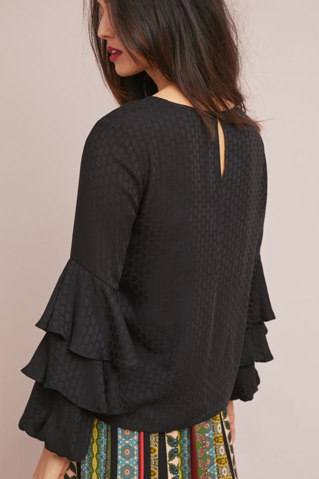 Gretchen Ruffle-Sleeve Blouse #3