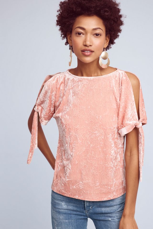 Velvet Open-Shoulder Top