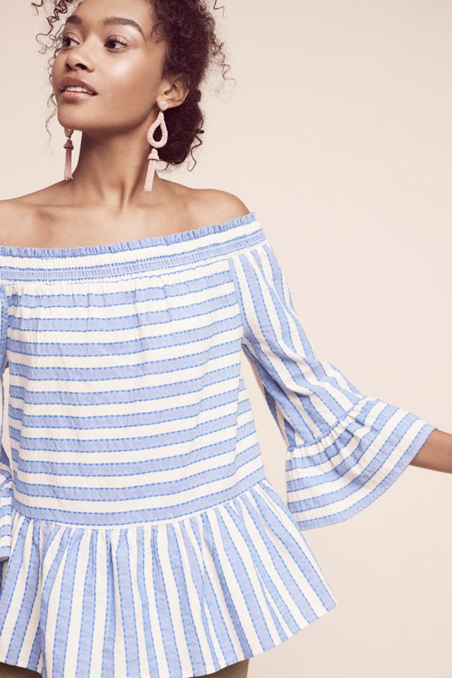 Striped Off-The-Shoulder Top #1