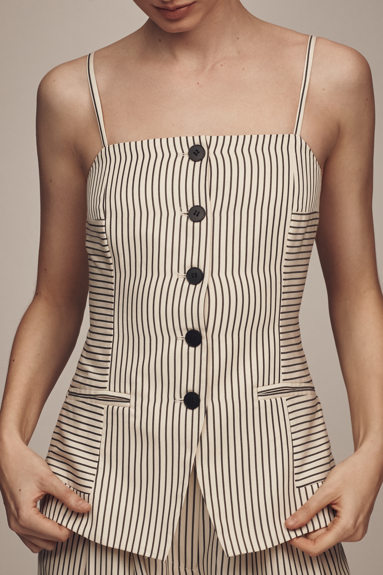Greylin Sandi Button-Front Tank