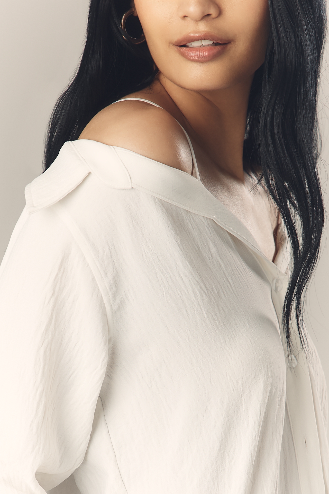 Greylin Zorah Off-Shoulder Buttondown Shirt