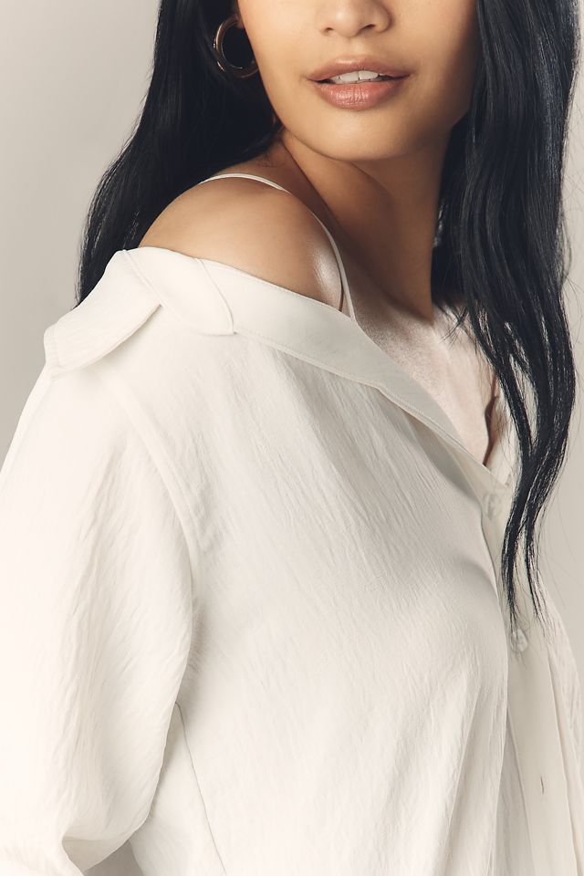 Greylin Zorah Off-Shoulder Buttondown Shirt #2