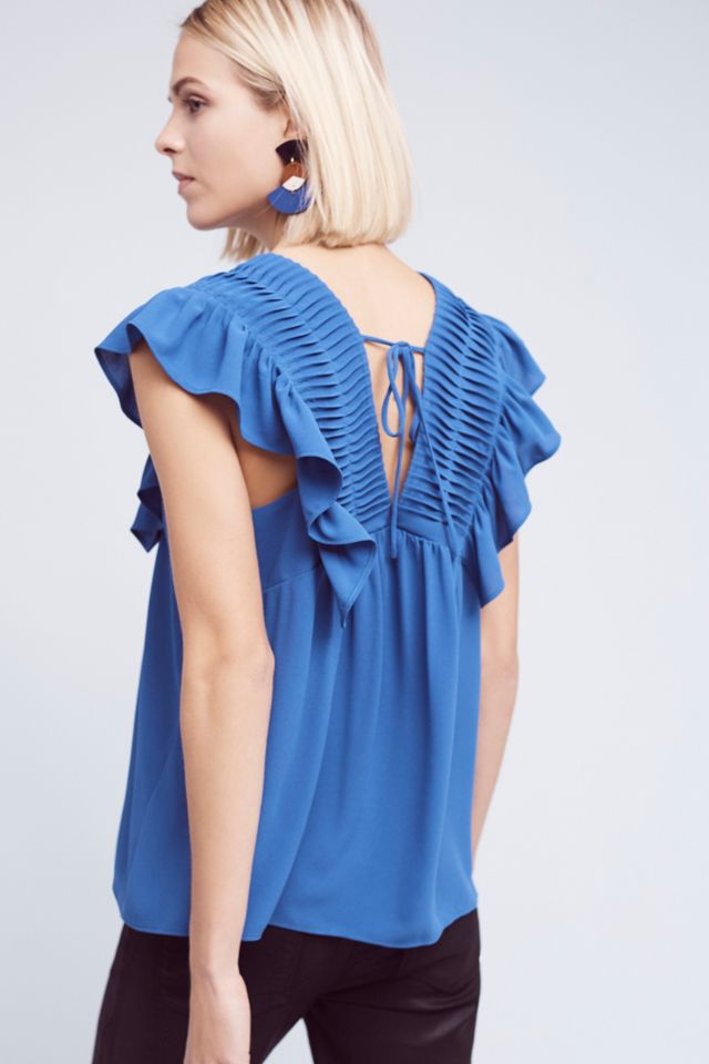 Winged Deep-V Blouse #2