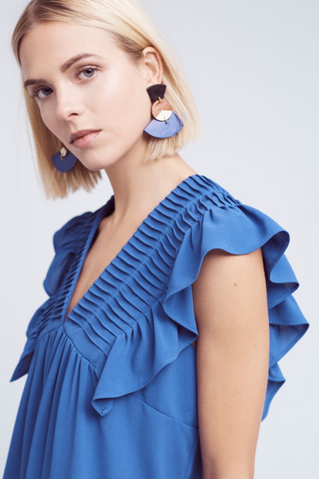 Winged Deep-V Blouse
