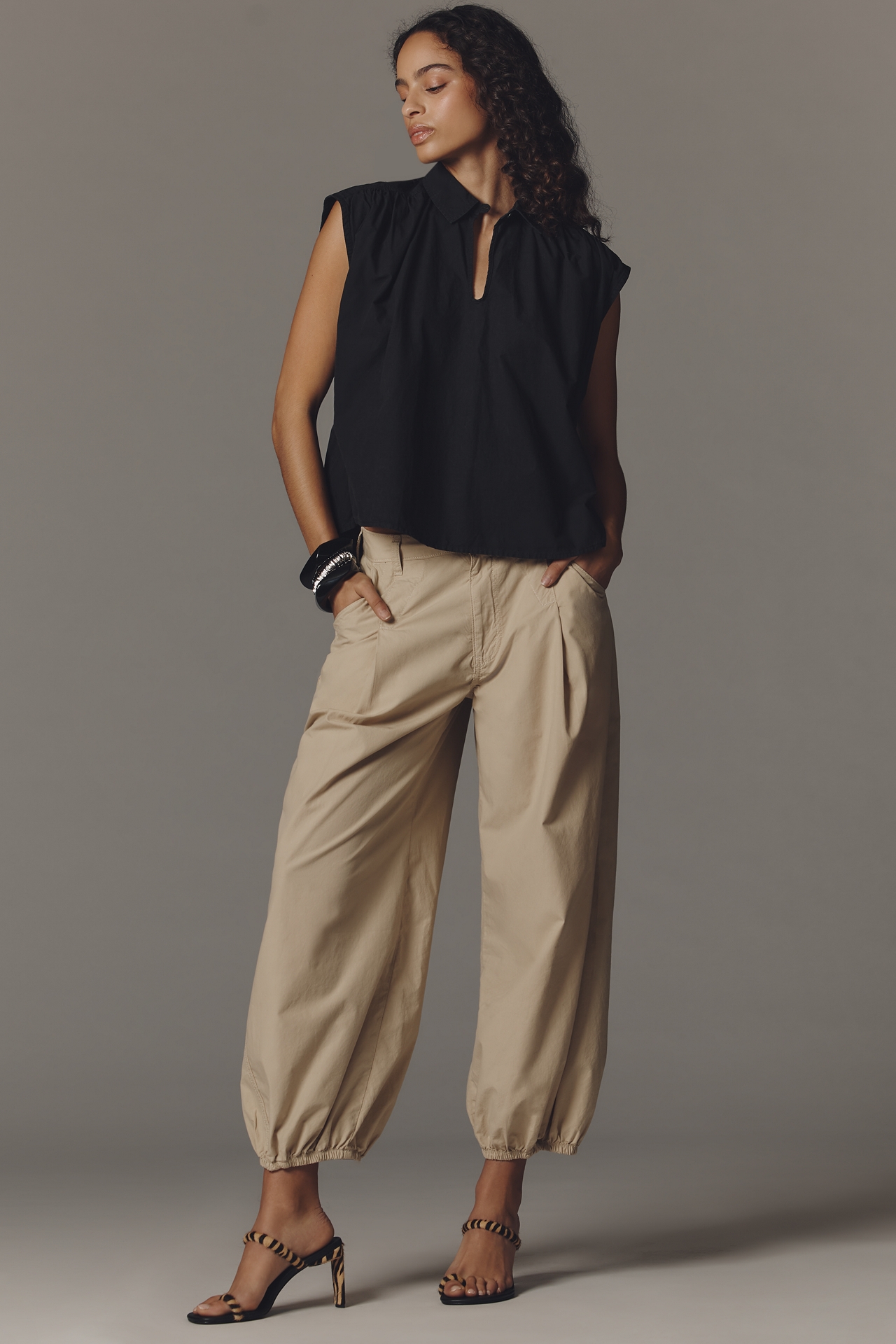 Nation Los Angeles Jody Sleeveless Keyhole Blouse