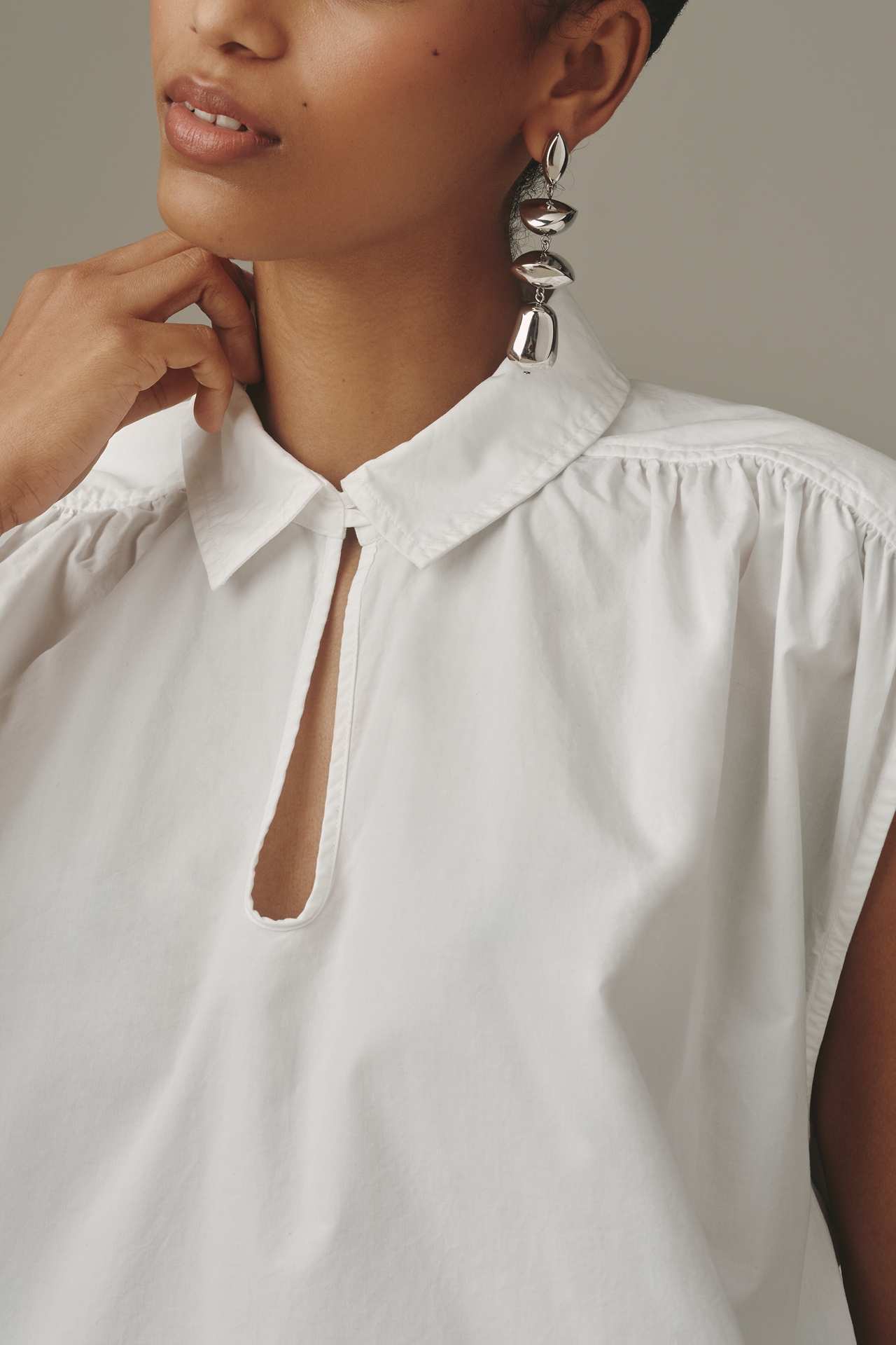 Nation Los Angeles Jody Sleeveless Keyhole Blouse