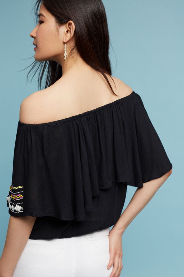 Cornella Embroidered Off-The-Shoulder Top #2