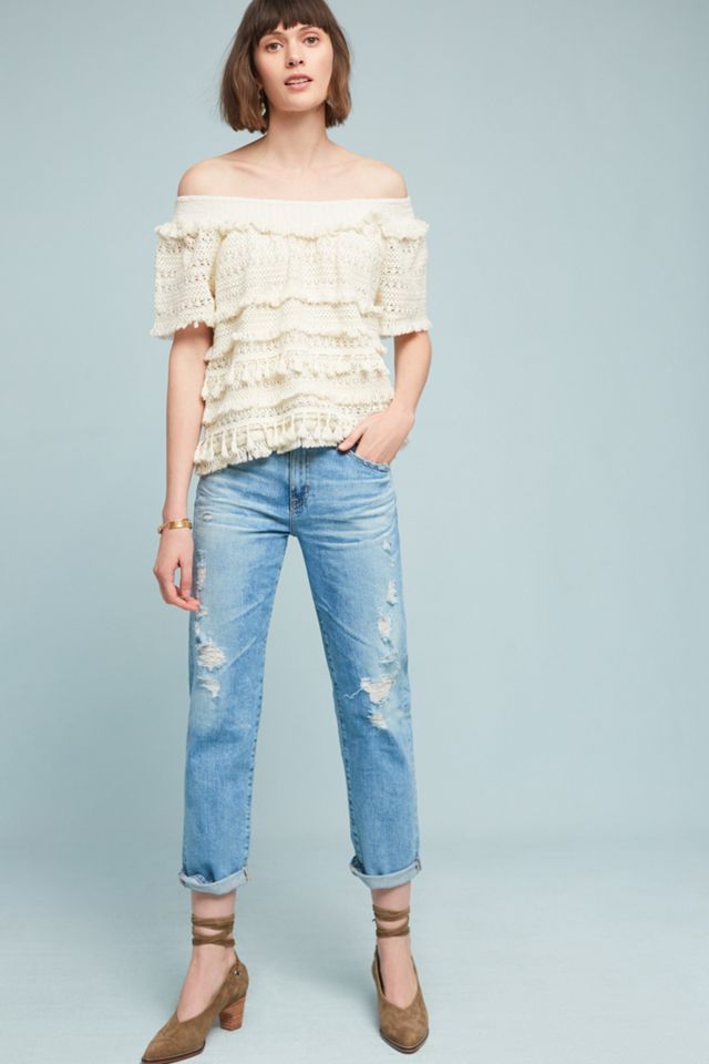 Tasseled Off-The-Shoulder Top #1