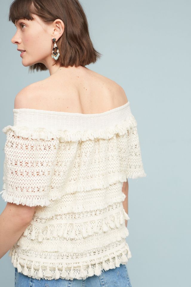 Tasseled Off-The-Shoulder Top #2
