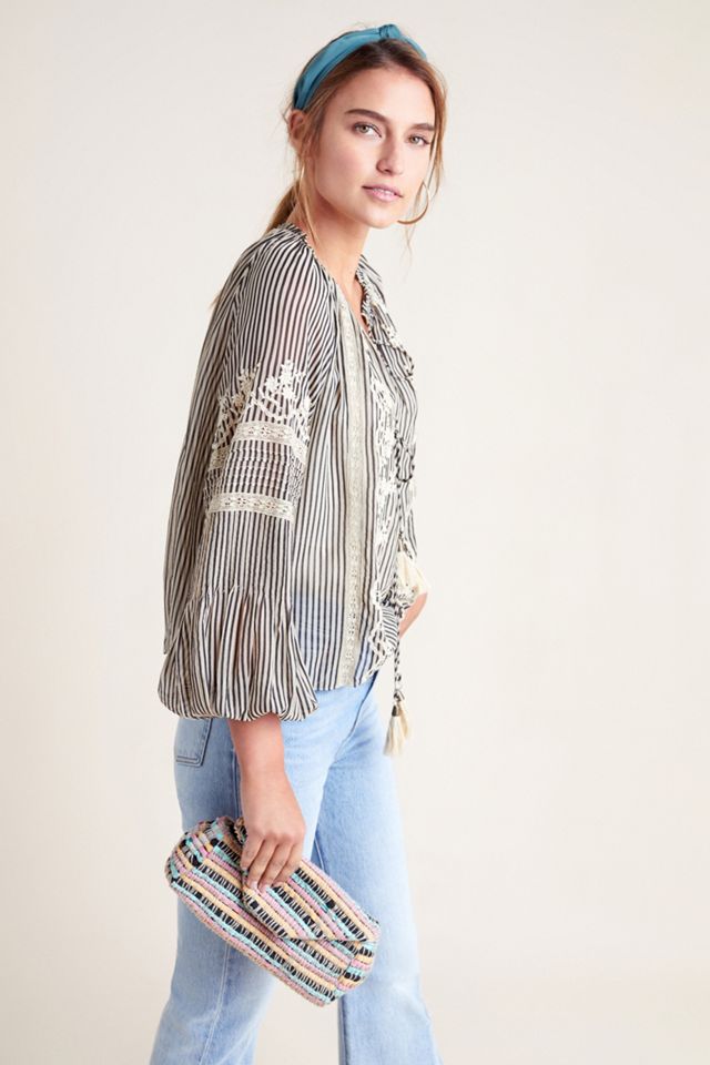 Mel Embroidered Peasant Top #1