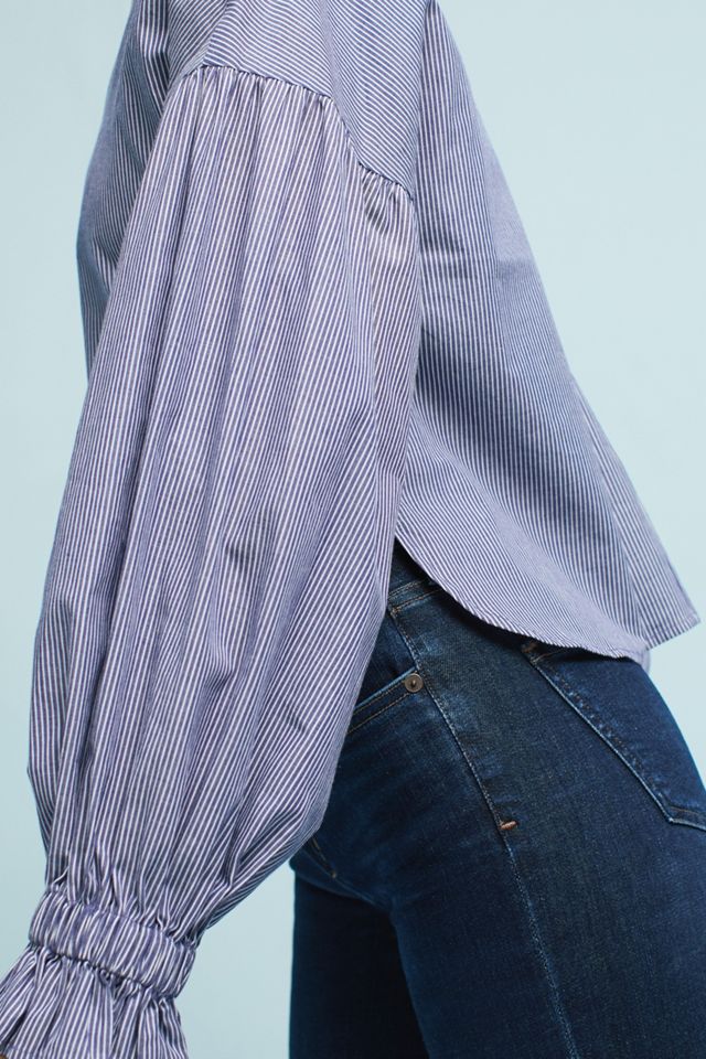 Tie-Sleeve V-Neck Blouse #1