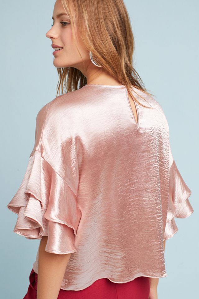 Shine Ruffled-Sleeve Blouse #2