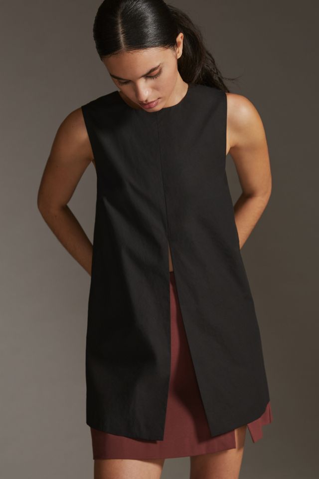 Sunday in Brooklyn Split-Front Longline Vest #1