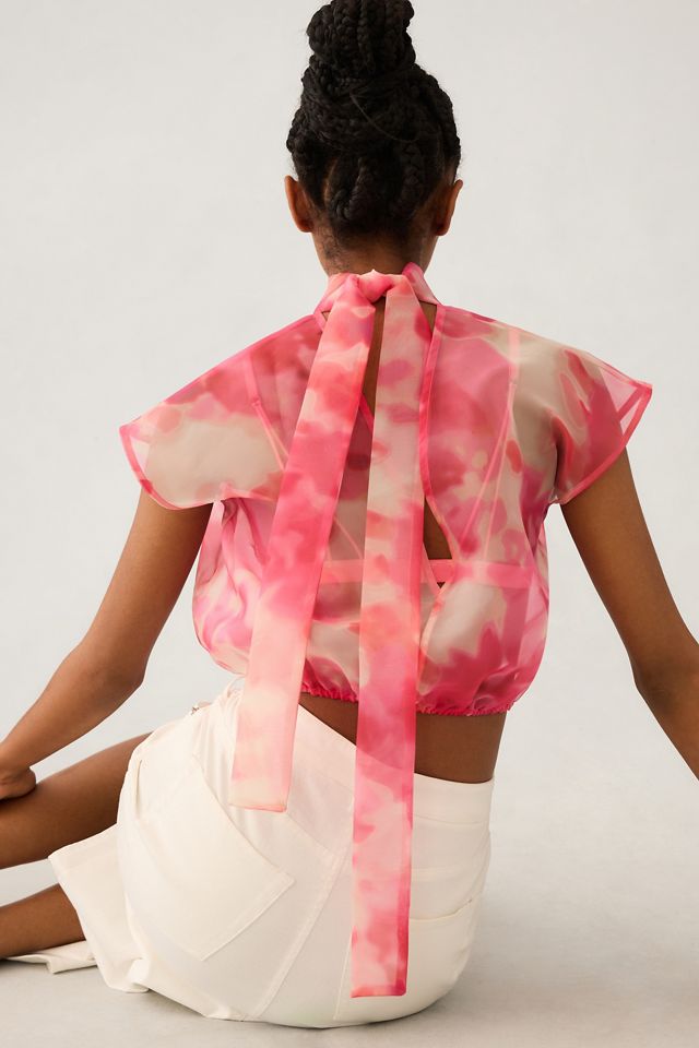Sunday in Brooklyn Sheer Tie-Neck Blouse #1