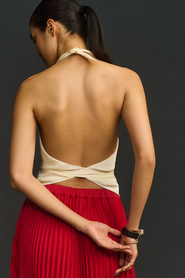 Sunday in Brooklyn Halter Cowl-Neck Backless Apron Top #1