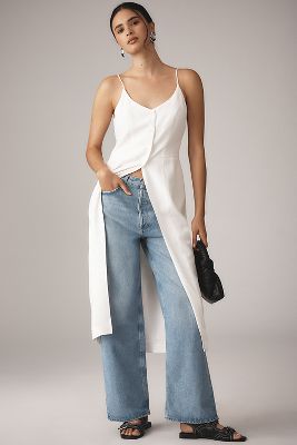 SUNDAY IN BROOKLYN FLYAWAY XL BUTTON-FRONT BLOUSE 