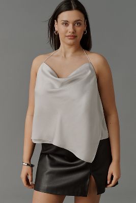 Sunday In Brooklyn Cowl-neck Satin Tank Top