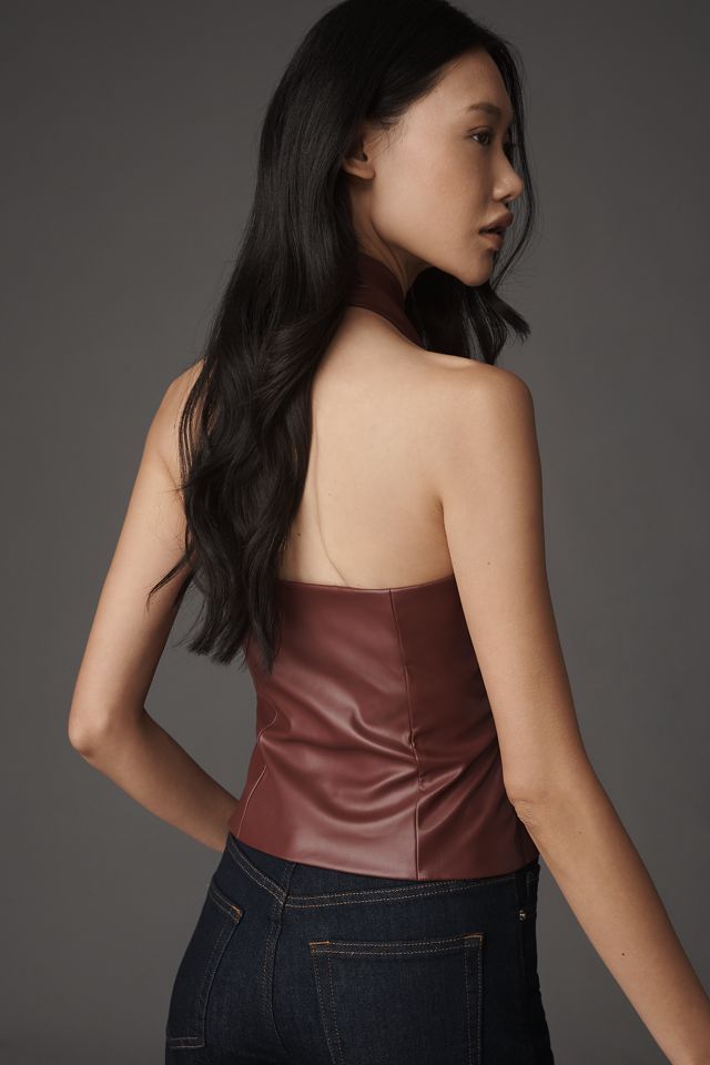 Sunday in Brooklyn Faux Leather Halter Top #1
