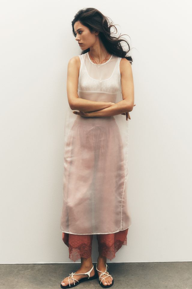 sunday in brooklyn sheer mesh dress Sunday in Brooklyn Mesh Shine Slim Midi Dress