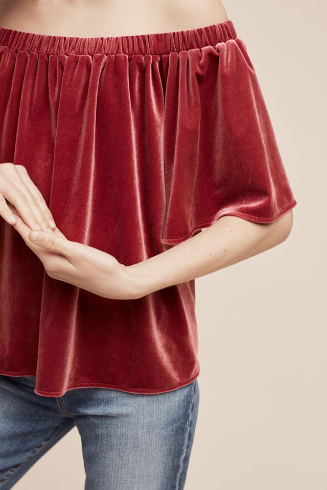 Velvet Off-The-Shoulder Top #3