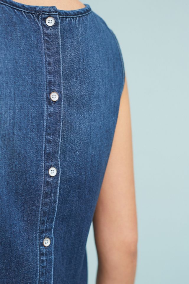 Cloth & Stone Structured Button-Back Denim Tank #1