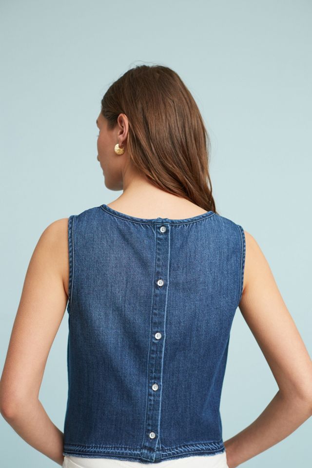 Cloth & Stone Structured Button-Back Denim Tank #2
