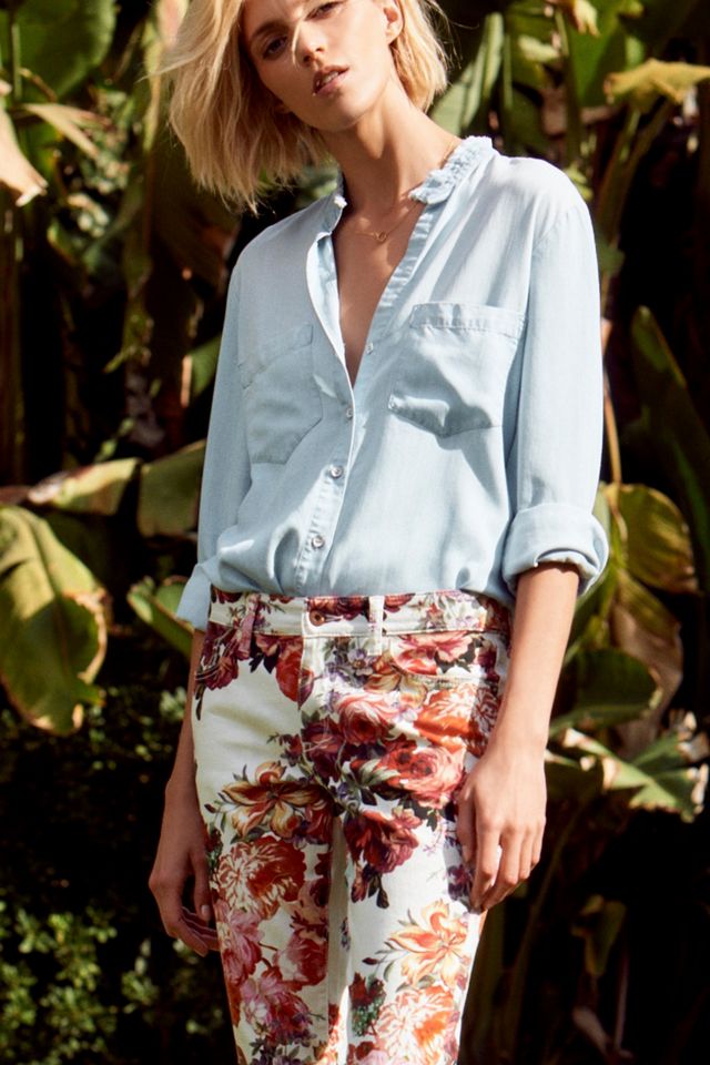 Cloth & Stone Raw-Edged Chambray Buttondown #4