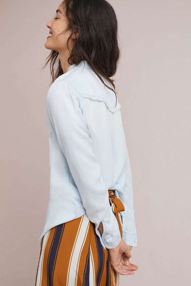 Cloth & Stone Raw-Edged Chambray Buttondown #3