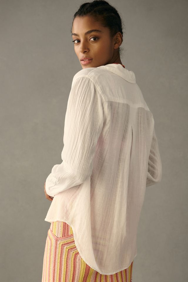 Bella Dahl Cropped Long-Sleeve Buttondown Shirt #1
