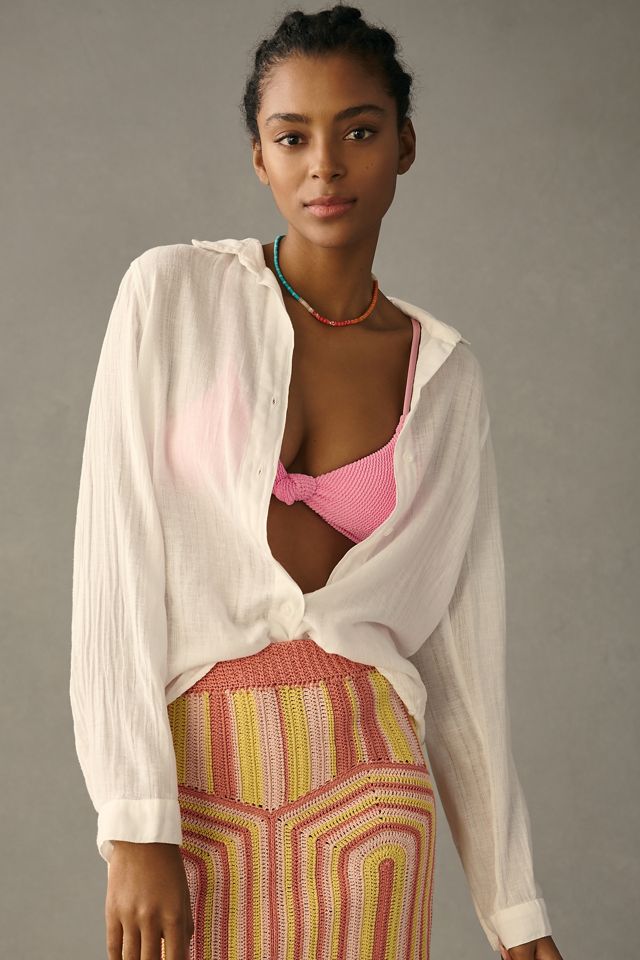 Bella Dahl Cropped Long-Sleeve Buttondown Shirt #2