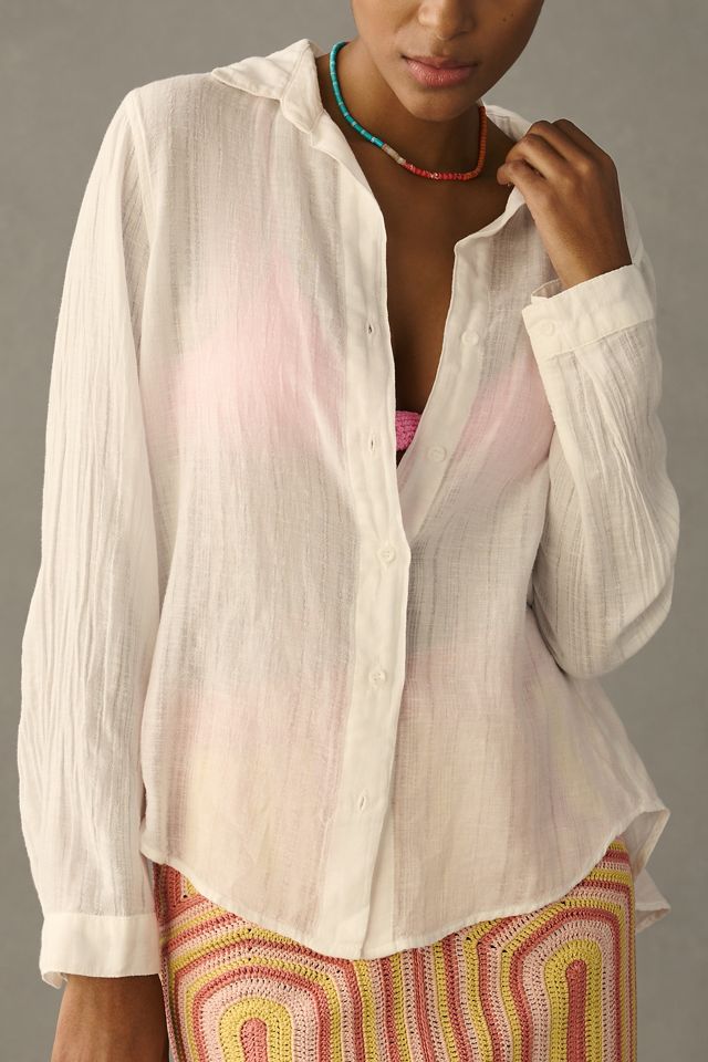 Bella Dahl Cropped Long-Sleeve Buttondown Shirt #3